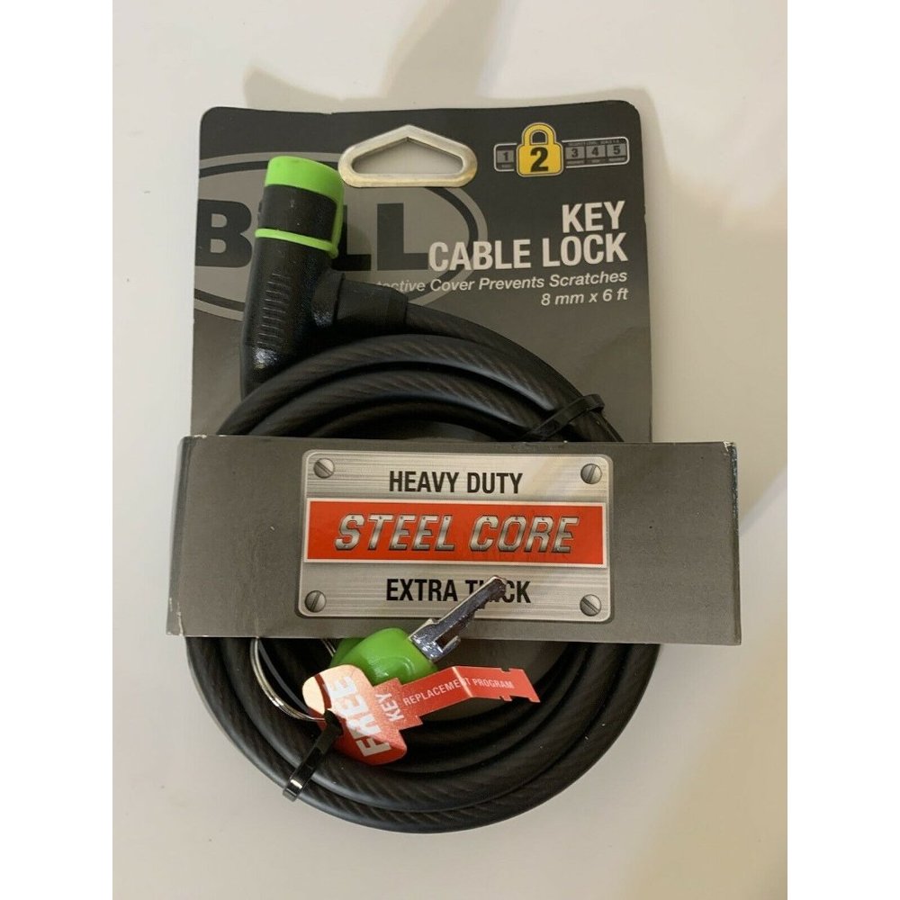 Bike Lock Bell Key Cable Lock‎ 8 mm 6 ft Extra Thick